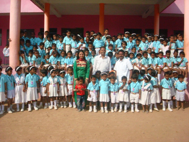 WITH PRIMARY STUDENTS AT SCHOOL IN KARNATAKA STATE